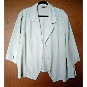 Fashion Bug Womens Top Plus Sz 22/24 Button Up Collar Pistachio green *FLAW*